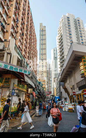 Bowrington Road, Wan Chai District di Hong Kong Foto Stock