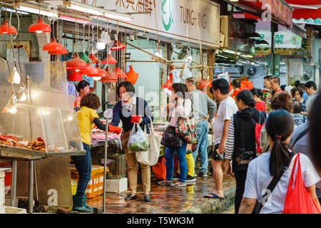 Bowrington Road, Wan Chai District di Hong Kong Foto Stock