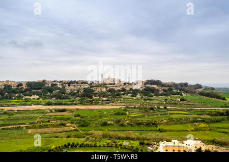 Mdina è una tranquilla città di Malta. Foto Stock