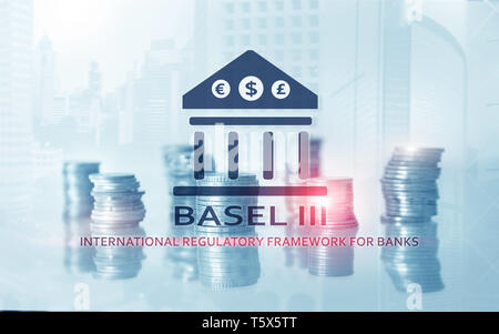 Basilea 3. Un quadro normativo internazionale per le banche. Finanziari regolamento bancario. Foto Stock