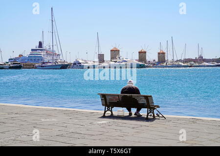 Rhodes, il più grande della Grecia isole Dodecanesi Foto Stock