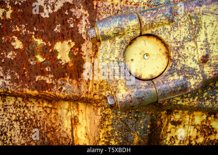 Close-up di immagine arrugginita parte dei macchinari Foto Stock