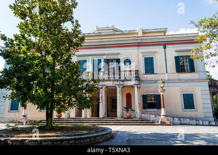 Mon Repos Palace nell'isola di Corfu in Grecia Foto Stock