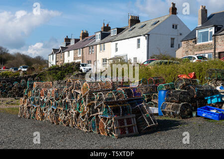 Lobster Pot a Craster porto sulla costa di Northumberland, Craster Village, England, Regno Unito Foto Stock