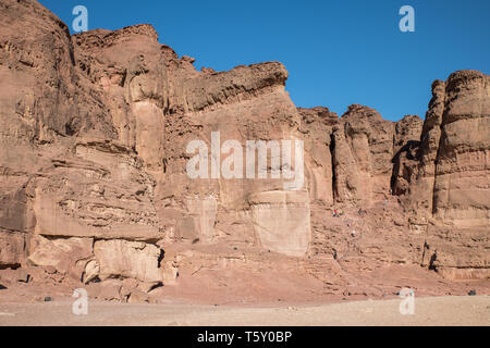 Le Salomone pilastri in timna parco nazionale in Israele vicino a Eilat Foto Stock