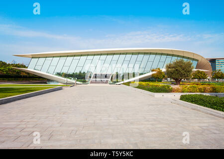 DUBAI, Emirati Arabi Uniti - 27 febbraio 2019: Etihad museo raccoglie e visualizza il patrimonio degli Emirati Arabi Uniti, situato nella città di Dubai negli Emirati arabi uniti Foto Stock