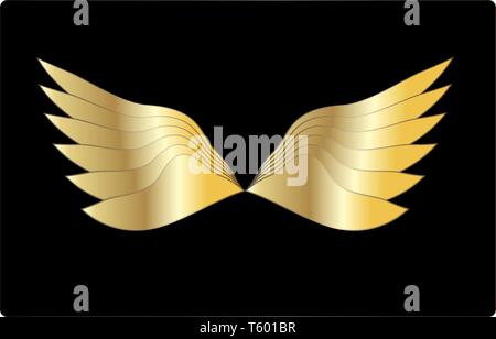 Golden Wings illustrazione vettoriale design Illustrazione Vettoriale