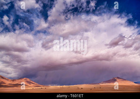 Deserto Dali, nota anche come Valle Dali è estremamente arida valle vicino a Uyuni, Bolivia, è caratterizzato da paesaggi che ricordano il dolore surrealista Foto Stock