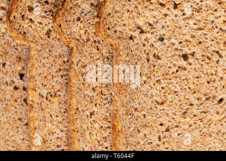 Food texture di sfondo pane fatto con appena germogliato di cereali organici , vista dall'alto. Foto Stock