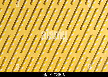 Concetto illusione. iterlacing di elementi, giochi per autists.seamless pattern di cannucce giallo Foto Stock