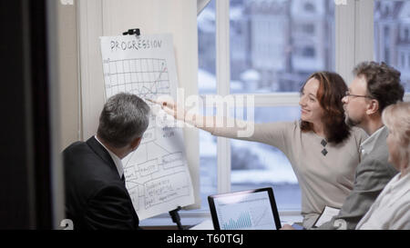 Partner finanziari discutendo il profitto dal nuovo progetto di business .il concetto di partenariato Foto Stock