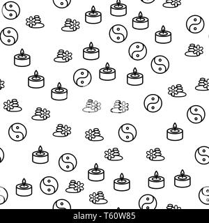 La filosofia cinese simbolo Seamless vettore di pattern Illustrazione Vettoriale