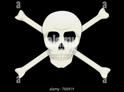 Cranio e Crossbones illustrazione vettoriale Illustrazione Vettoriale