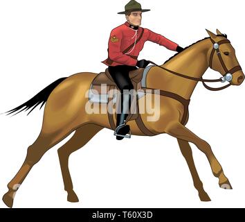 Mountie illustrazione vettoriale Illustrazione Vettoriale