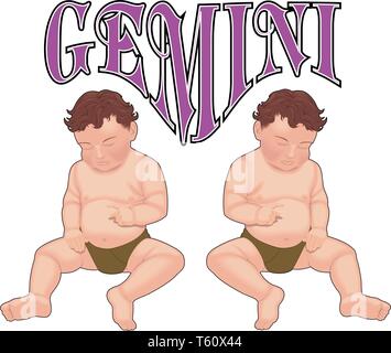 Gemini segno zodiacale illustrazione vettoriale Illustrazione Vettoriale