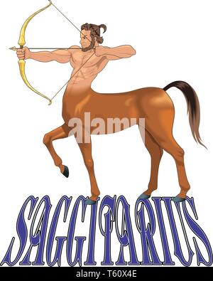 Sagittario segno zodiacale illustrazione vettoriale Illustrazione Vettoriale