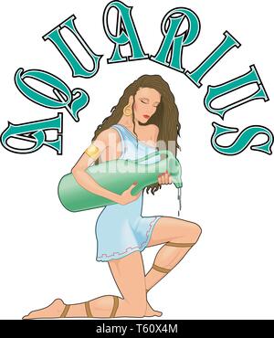 Aquarius segno zodiacale illustrazione vettoriale Illustrazione Vettoriale