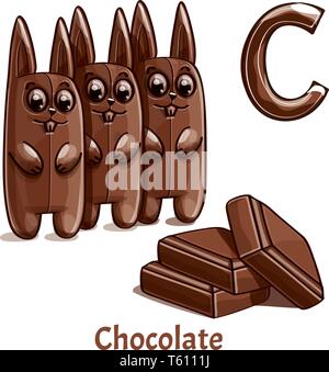 Alfabeto di vettore lettera C. Cioccolata Illustrazione Vettoriale
