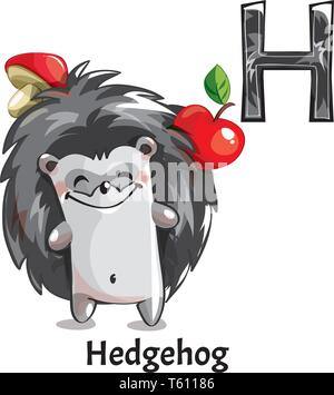 Alfabeto di vettore lettera H. Riccio Illustrazione Vettoriale