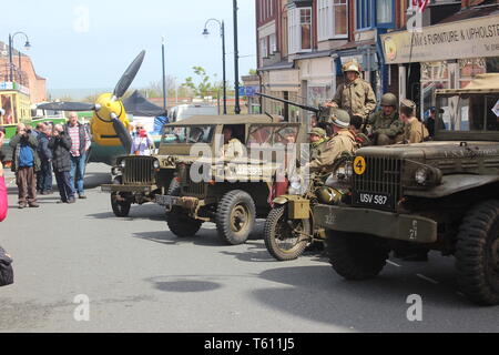 Colwyn Bay 1940s festival. Scoprite le attrazioni, i suoni e i sapori della Gran Bretagna durante la Seconda Guerra Mondiale Foto Stock