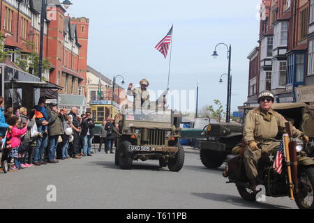 Colwyn Bay 1940s festival. Scoprite le attrazioni, i suoni e i sapori della Gran Bretagna durante la Seconda Guerra Mondiale Foto Stock