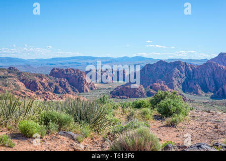 Snow Canyon Stato, Ivins, Utah, Stati Uniti d'America. Vista dal punto panoramico. Foto Stock