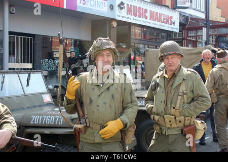 Colwyn Bay 1940s festival. Scoprite le attrazioni, i suoni e i sapori della Gran Bretagna durante la Seconda Guerra Mondiale Foto Stock