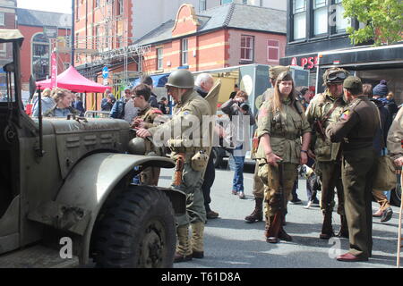 Colwyn Bay 1940s festival. Scoprite le attrazioni, i suoni e i sapori della Gran Bretagna durante la Seconda Guerra Mondiale Foto Stock