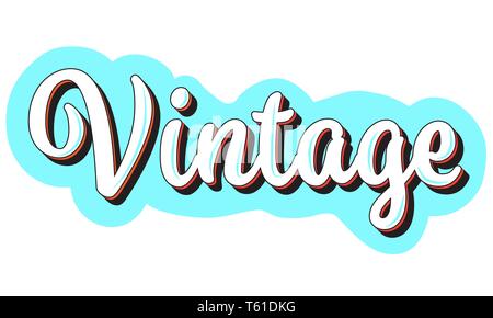 Vintage di testo parola tipografia illustrazione dello stile Illustrazione Vettoriale