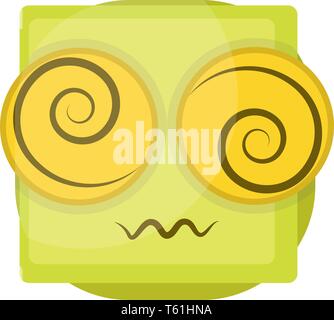 Confuso giallo faccia emoji illustrazione vettoriale su sfondo bianco Illustrazione Vettoriale
