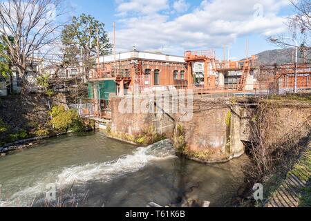 Ebisu fiume centrale idroelettrica, Sakyo-Ku, Kyoto, Giappone Foto Stock