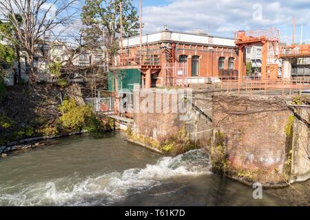 Ebisu fiume centrale idroelettrica, Sakyo-Ku, Kyoto, Giappone Foto Stock