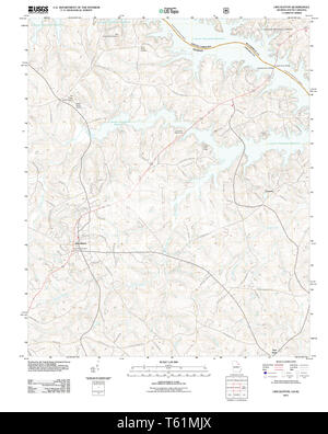 USGS TOPO Map Georgia GA Lincolnton 20110819 TM il restauro Foto Stock