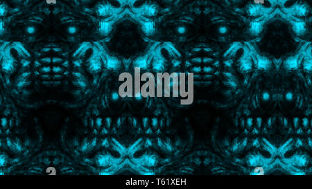 Scary faccia zombie pattern su sfondo nero. Illustrazione in genere horror. Astrazione monster volto di personaggio. Foto Stock