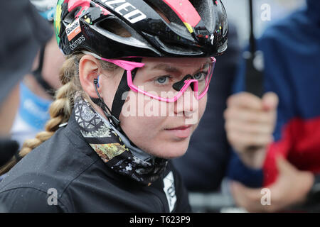 Liegi, Belgio. 28 apr, 2019. ciclismo, Luik Bastenaken Luik, dames, donne, Anna van der Breggen voor de Start Credito: Pro scatti/Alamy Live News Foto Stock