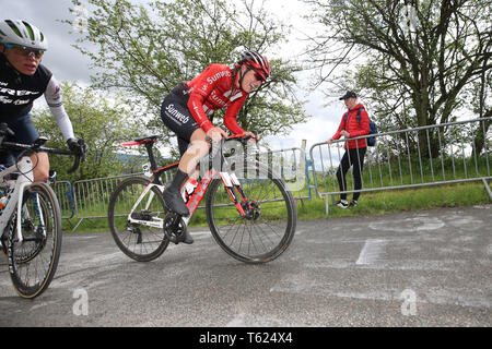 Liegi, Belgio. 28 apr, 2019. Luik, 27-04-2019, ciclismo, Luik Bastenaken Luik, dames, donne, Lucinda Brandt in Luik-Bastenaken-Luik, Credito: Pro scatti/Alamy Live News Foto Stock