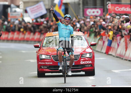 Liegi, Belgio. 28 apr, 2019. ciclismo, Luik Bastenaken Luik, heren, uomini, Jakob Fuglsang wint Luik-Bastenaken-Luik 2019 Credit: Pro scatti/Alamy Live News Foto Stock