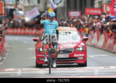 Liegi, Belgio. 28 apr, 2019. ciclismo, Luik Bastenaken Luik, heren, uomini, Jakob Fuglsang wint Luik-Bastenaken-Luik 2019 Credit: Pro scatti/Alamy Live News Foto Stock