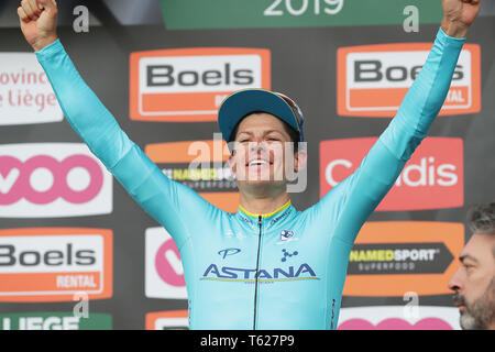 Liegi, Belgio. 28 apr, 2019. ciclismo, Luik Bastenaken Luik, heren, uomini, Jakob Fuglsang wint Luik-Bastenaken-Luik 2019 Credit: Pro scatti/Alamy Live News Foto Stock