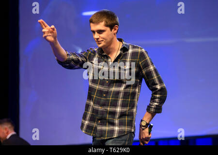 Bonn, Germania. 26 apr, 2019. Eugene Simon presso il MagicCon 3 al Maritim Hotel. Bonn, 26.04.2019 | Utilizzo di credito in tutto il mondo: dpa/Alamy Live News Foto Stock