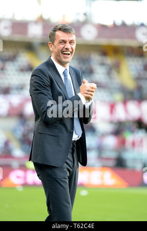 Torino, Italia. 28 apr, 2019. Il 28 aprile 2019, Stadio Olimpico di Torino, Torino, Italia; di calcio della Serie A, Torino contro il Milan; Ex-giocatore Paolo Maldini, del credito di Milano: Azione Plus immagini di sport/Alamy Live News Foto Stock