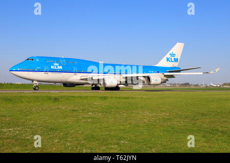 Amsterdam/Netherland Mai 26, 2019: KLM Boeing 747 Ultimo volo all'Aeroporto di Amsterdam. Foto Stock