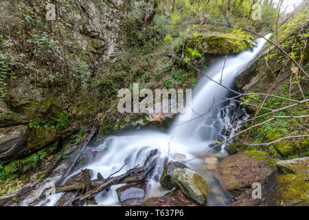 Foto della Milky flusso di acqua in Himalaya - cascata inIndia Foto Stock