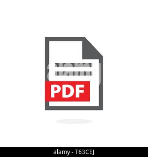 PDF icona vettore su sfondo bianco Illustrazione Vettoriale