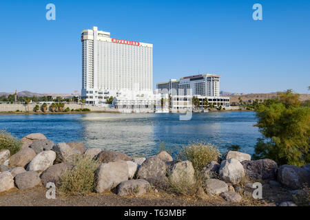 Don Laughlin il Riverside Hotel Resort and Casino edificio accanto al fiume Colorado in Laughlin, Nevada, STATI UNITI D'AMERICA Foto Stock