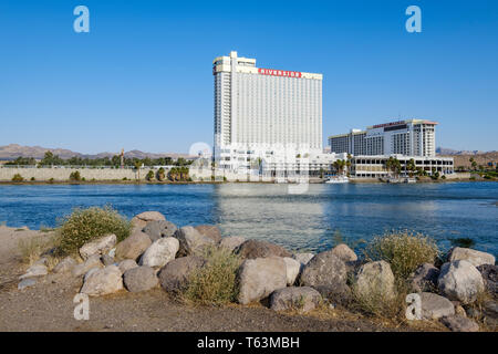 Don Laughlin il Riverside Hotel Resort and Casino edificio accanto al fiume Colorado in Laughlin, Nevada, STATI UNITI D'AMERICA Foto Stock