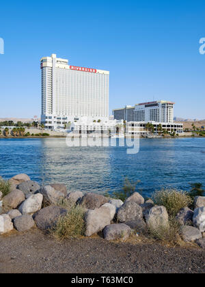 Don Laughlin il Riverside Hotel Resort and Casino edificio accanto al fiume Colorado in Laughlin, Nevada, STATI UNITI D'AMERICA Foto Stock