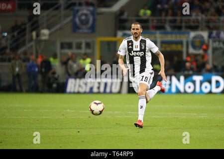 Milano, Italia. 27 apr, 2019. calcio, campionato di Serie A TIM 2018-19 Inter vs Juventus 1-1 nella foto: BONUCCI Credit: Indipendente Agenzia fotografica/Alamy Live News Foto Stock