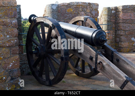 Castello di Mont Orgueil a Gorey, Jersey, Regno Unito Foto Stock