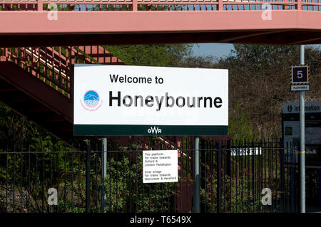 Honeybourne stazione ferroviaria, Worcestershire, England, Regno Unito Foto Stock